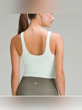 Lululemon Light Sage Green Longline Tank Top Built In Bra Size 4